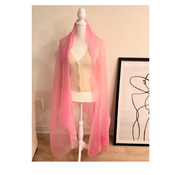 NWT Ovcio Featherlight Taffy Pink Cashmere Scarf | OS | Valentines Day Perfect - Picture 6 of 13